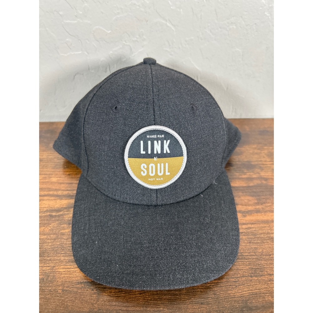 Linksoul Mens Charcoal Grey Make Par Not War Snapback Hat Wool Blend Cap